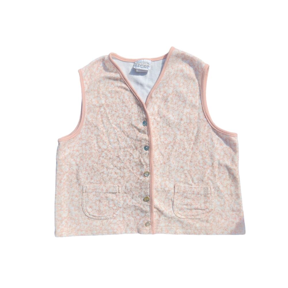 Vintage pink floral vest